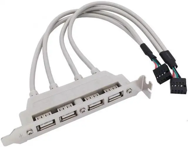 Alt view image 6 of 7 - JAENFONG Ports USB 2.0 Female Screw to Motherboard 9pin Header Cable with Bracket