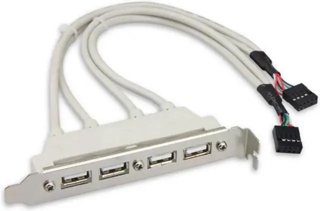 Alt view image 7 of 7 - JAENFONG Ports USB 2.0 Female Screw to Motherboard 9pin Header Cable with Bracket