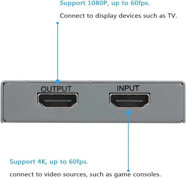 Alt view image 5 of 6 - JAENFONG ezcap269 1080P HD Video Game Capture Box USB 3.0 for Live Video Support 4K Video Input and Output MIC Input Gamepad Audio Input