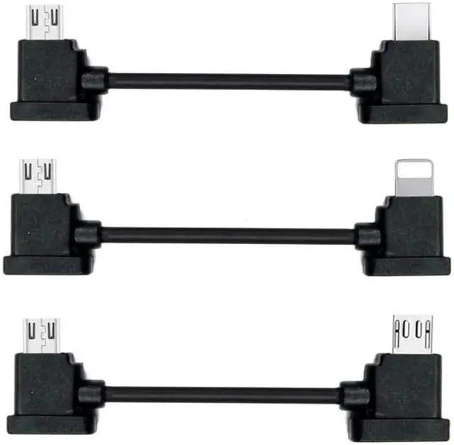 Alt view image 4 of 7 - JAENFONG 3pcs/set Remote Controller Data Cable Type-CMicro8P to Micro USB for Mavic Pro Platinum Mavic Park RC Accessories