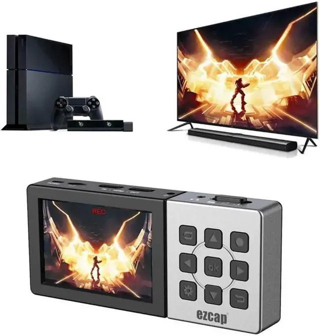 Alt view image 5 of 6 - JAENFONG Ezcap 273 HD Video Recorder Box Portable Game Capture Box with 3.5 Inch LCD Screen 1080P 60fps Game Capture Device