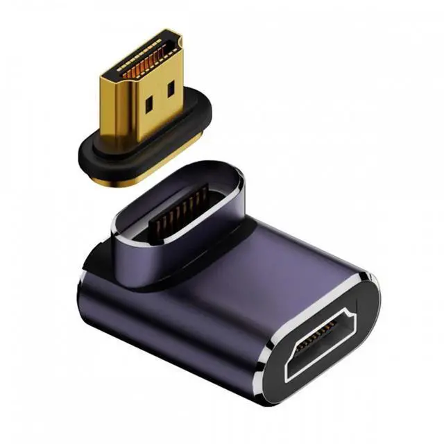 Alt view image 4 of 7 - JAENFONG 90 Degree Down Angled Vertical Magnetic 8K Type-A HDMI 2.1 Male to Female Straight Video Adapter for Laptop HDTV