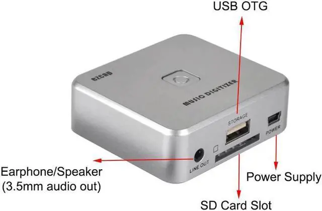 Alt view image 6 of 6 - JAENFONG EZCAP 241 Music Digitizer Audio Capture Recorder Box Convert old analog music to MP3 Support USB drive or For SD card