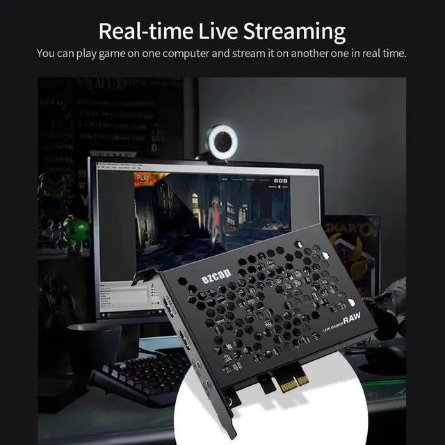 Alt view image 3 of 5 - JAENFONG PCIe 4K Video Capture Card 4K60Hz HDR Input & Loop Out Max 4K30Hz Capture Sync Output Audio & Video PCIe Gen2 X1 Plug N Play