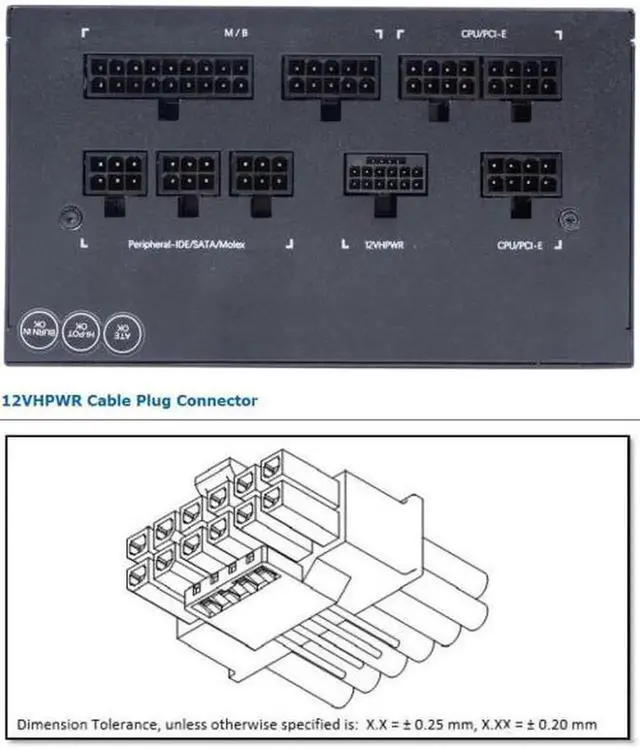 Alt view image 2 of 6 - JAENFONG 2VHPWR ATX3.0 PCI-E 5.0 Power Modular Cable to Dual ATX 8Pin for 3080 3090TI PSU 16Pin 12+4P Graphics Card