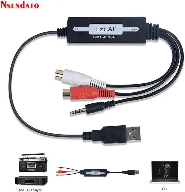 Main image of JAENFONG EZCAP USB Audio Capture Card Convert CD Tape old Analog Music to MP3 Recorder Analog Audio Card to Digital for Mac & Windows 8/7