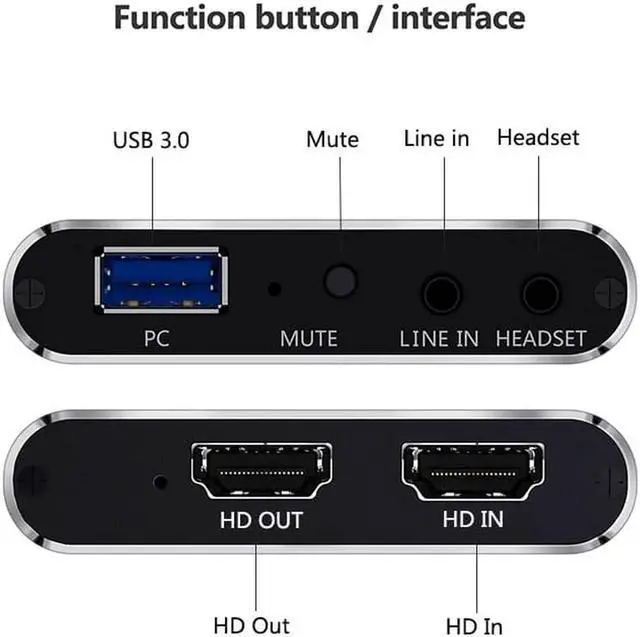 Alt view image 6 of 6 - JAENFONG Ezcap311P USB HD Video Capture Card 1080P 60fps USB 3.0 Game Capture Live Streaming Recording Line input Headset Output