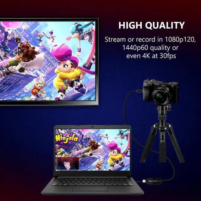 Alt view image 5 of 6 - JAENFONG ezcap331 HDMI Video Capture Broadcast Live Record via DSLR Camcorder or Action Cam, 1080p 120hz or 4K at 30 FPS USB 3.0