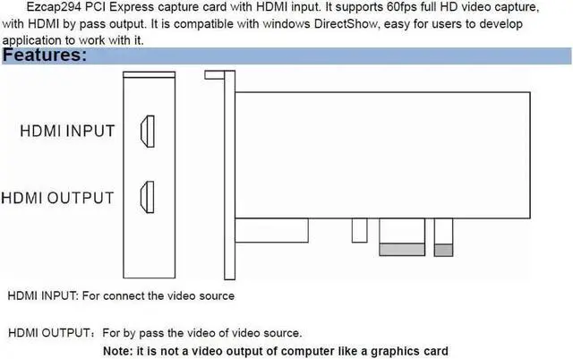 Alt view image 6 of 6 - JAENFONG PCI-E PCIE Video Capture Card 4K HDMI HD PCI Express Video Grabber 1080p 60pfs Recording PC Phone Game Live Broadcast Streaming
