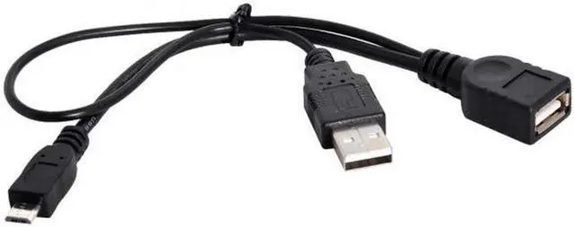 Alt view image 3 of 7 - JAENFONG Black Color Micro USB 2.0 OTG Host Flash Disk Cable with USB power for Galaxy S3 i9300 S4 i9500 Note2 Note3S5