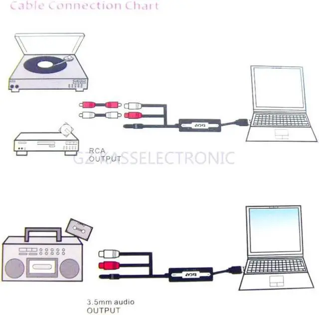 Alt view image 6 of 6 - JAENFONG Portable usb audio capture convert anlog audio to MP3 portable player work for Windows7 8 10