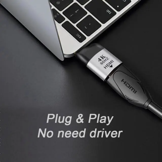 Alt view image 4 of 7 - JAENFONG USB-C Type C to HDMI Converter HDTV Adapter 4K 60hz 1080p for TabletPhoneLaptop