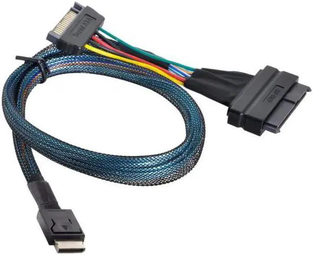 Alt view image 7 of 7 - JAENFONG Oculink SFF-8611 to U.2 U.3 SFF-8639 NVME PCIe PCI-Express SSD Cable for Mainboard SSD