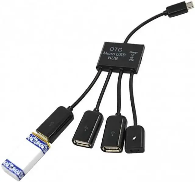 Alt view image 6 of 7 - JAENFONG USB Host OTG 3 Port Hub Adapter Cable with Power for Galaxy S5 i9600 Note3 N9000 Cell PhoneTablet