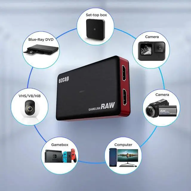 Alt view image 2 of 6 - JAENFONG Ezcap261 Capture 1080P USB3.0 hd Video Game Capture Video Converter Live Sreaming Plug and Play hd Input Output for XBOX One PS4