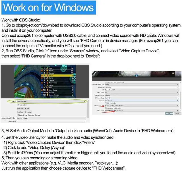Alt view image 6 of 6 - JAENFONG Ezcap261 Capture 1080P USB3.0 hd Video Game Capture Video Converter Live Sreaming Plug and Play hd Input Output for XBOX One PS4