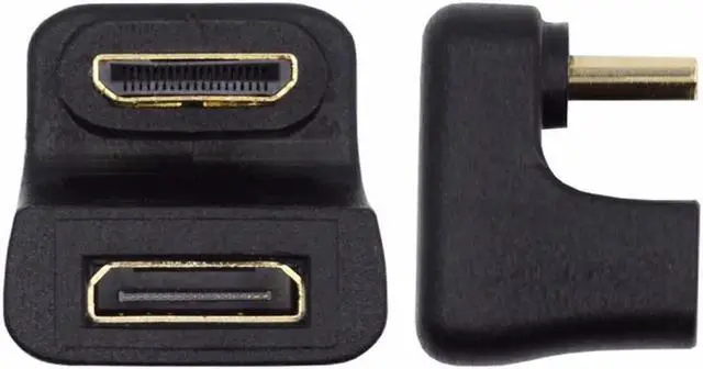 Alt view image 7 of 7 - JAENFONG 360 Degree Down Opposite U Shape Back Angled Mini HDMI 1.4 Male to Mini Female Extension Adapter Converter
