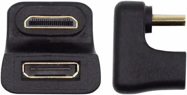 Alt view image 2 of 7 - JAENFONG 360 Degree Up Opposite U Shape Back Angled Mini HDMI 1.4 Male to Mini Female Extension Adapter Converter