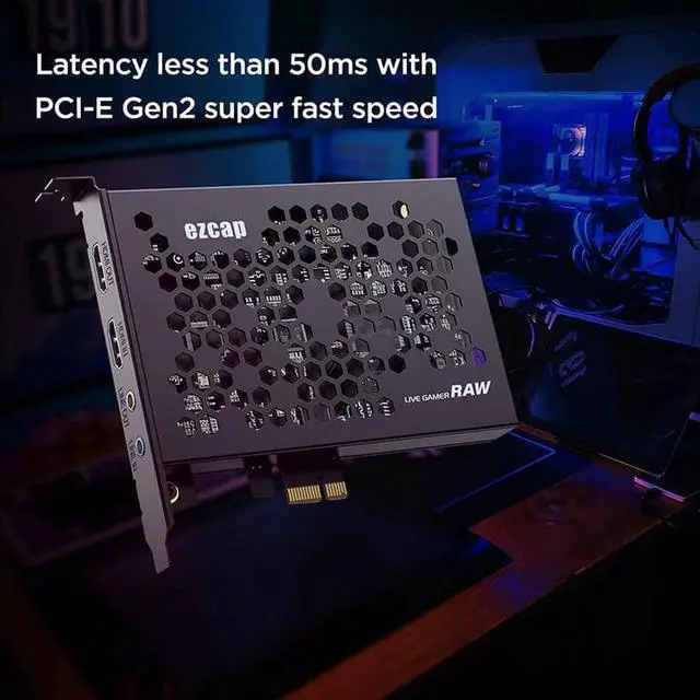 Alt view image 5 of 6 - JAENFONG 4K 30hz Full HD 1080p 60fps 120fps PCIe Video Capture Card PCI Express Game Record Box HDMI Loop Audio Line In PC Live Streaming