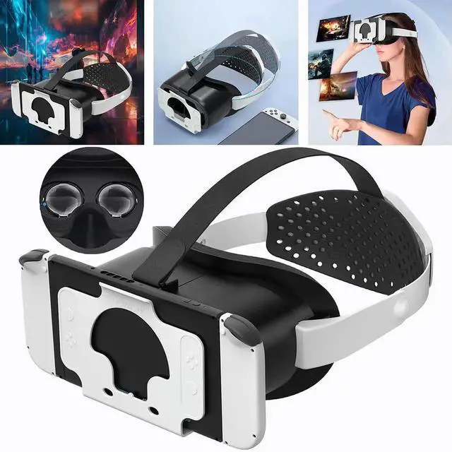 Alt view image 2 of 4 - VR Headset Virtual Reality Headset with Adjustable Lens & Strap Headband Eyeglasses for Switch & Switch OLED