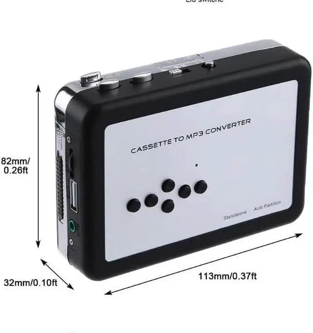 Alt view image 2 of 6 - JAENFONG USB Cassette Tape Music Audio Player to MP3 Converter Tapes Cassette Player Recorder Save MP3 File to USB Flash/USB