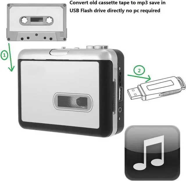 Alt view image 2 of 6 - JAENFONG Tape recorder,digitizing audio cassettes, convert analog cassette tape to mp3 in USB Driver directly no PC required