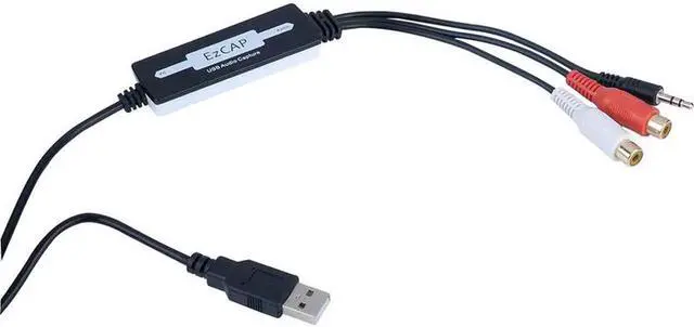 Alt view image 2 of 6 - JAENFONG USB Audio Capture Card Grabber for Vinyl Cassette Tape Analog Audio To Digital MP3 Converter,for Phono Tape Player for Mac Win10