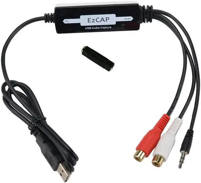 Alt view image 6 of 6 - JAENFONG USB Audio Capture Card Grabber for Vinyl Cassette Tape Analog Audio To Digital MP3 Converter,for Phono Tape Player for Mac Win10