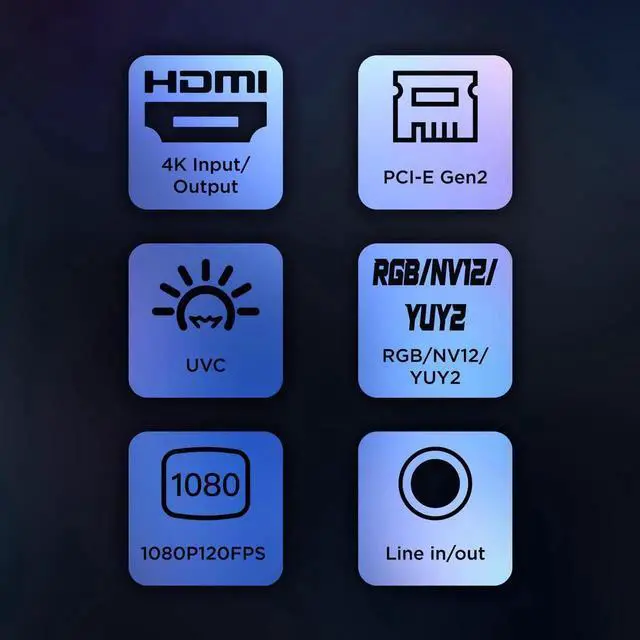 Alt view image 2 of 6 - JAENFONG Ezcap 4K@30fps 1080p@120fps Live Streaming HDMI PCI-E for PS4,PS5,XBOX Camcorder Camera Game Record Video Capture Card Line In