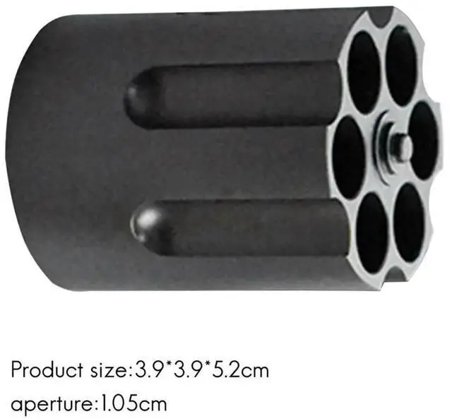 Alt view image 2 of 4 - 2X Revolver Pen Holder With 6 Slot Cylinder Design Heavy Duty Non-Slip Aluminum Alloy Office Creative Ornament
