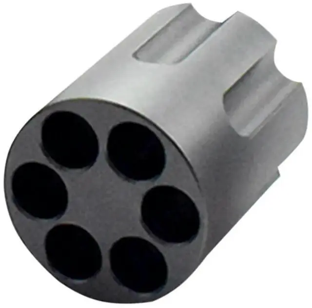 Main image of 2X Revolver Pen Holder With 6 Slot Cylinder Design Heavy Duty Non-Slip Aluminum Alloy Office Creative Ornament