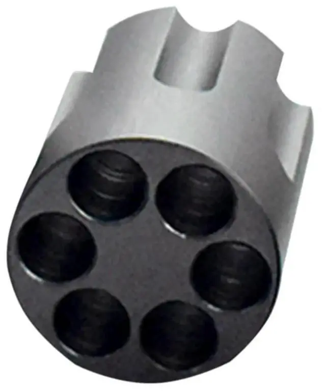 Alt view image 4 of 4 - 2X Revolver Pen Holder With 6 Slot Cylinder Design Heavy Duty Non-Slip Aluminum Alloy Office Creative Ornament