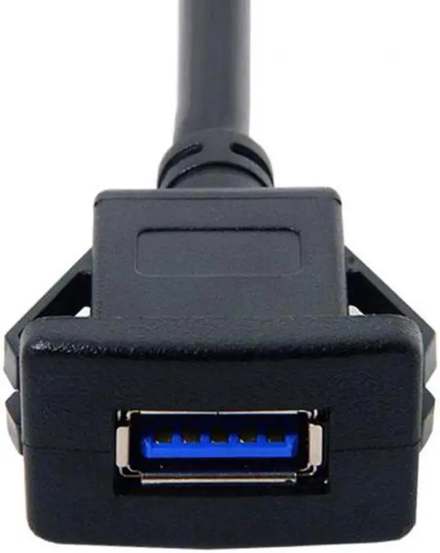 Alt view image 4 of 5 - JAENFONG 1m Waterproof Single USB 3.0 Extension Latch Mount Car AUX Cable for Dashboard Panel