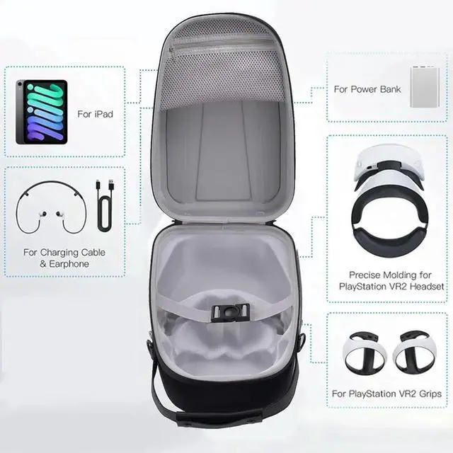 Alt view image 2 of 4 - Carrying Bag Shockproof Protective Cover Bag Double Zipper Waterproof for PS VR2