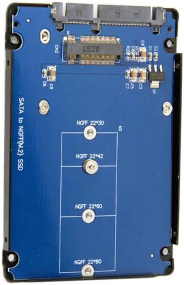Alt view image 6 of 7 - JAENFONG Key Socket 2 M.2 NGFF (SATA) SSD to 2.5 SATA Adapter Card Adapter with Black Metal Case