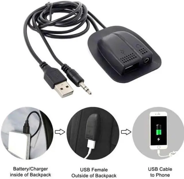 Alt view image 5 of 7 - JAENFONG Backpack USB 2.0Audio 3.5mm Charging Cable Practical Convenient Outdoor Travel Camping External