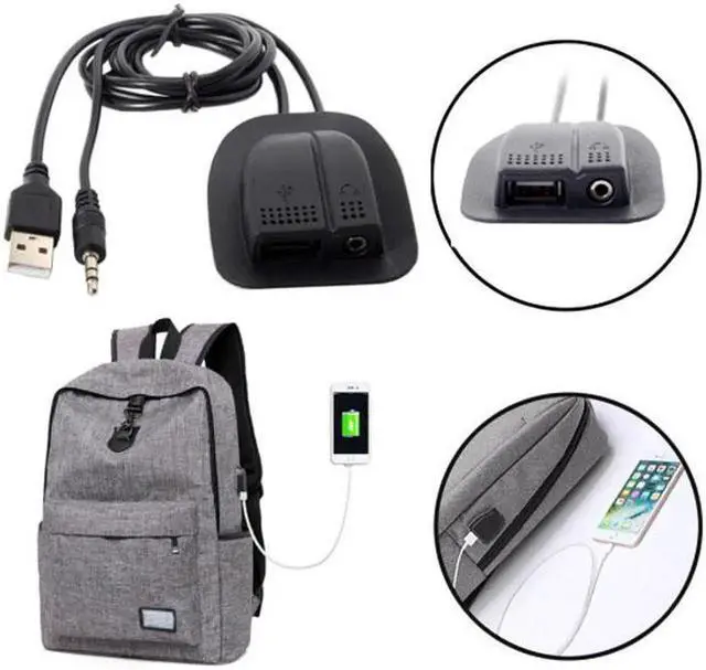 Alt view image 6 of 7 - JAENFONG Backpack USB 2.0Audio 3.5mm Charging Cable Practical Convenient Outdoor Travel Camping External