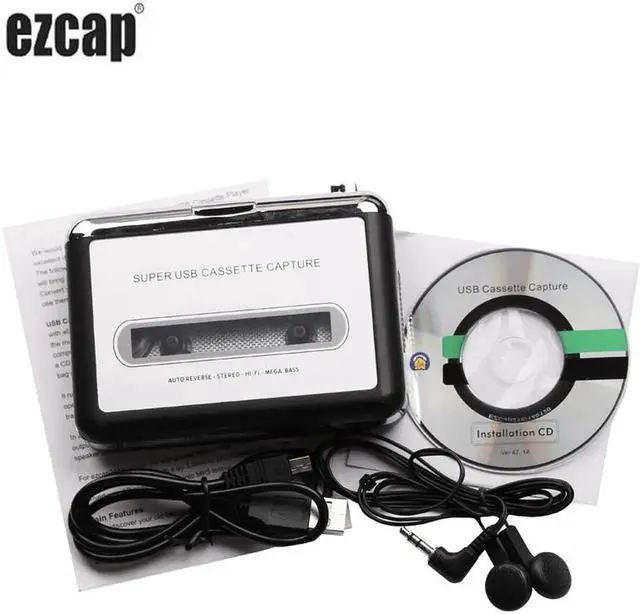 Main image of JAENFONG New USB Cassette Tape Converter Cassette to MP3 Audio capture Music Walkman Player Tape to PC Portable Cassette-to-MP3 Converter