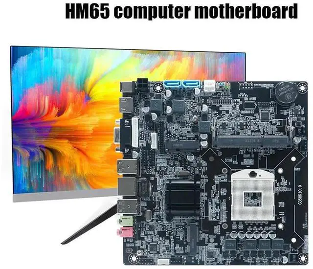 Alt view image 4 of 4 - HM65 Micro-ITX Motherboard All-in-1 A988 Desktop Motherboard M.2 SATA MSATA USB2.0 VGA HDMI-Compatible PC Motherboard