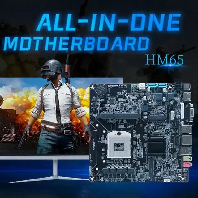 Alt view image 2 of 4 - HM65 Micro-ITX Motherboard All-in-1 A988 Desktop Motherboard M.2 SATA MSATA USB2.0 VGA HDMI-Compatible PC Motherboard