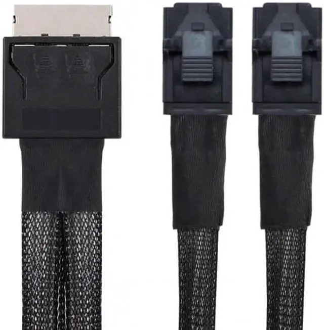 Alt view image 4 of 7 - JAENFONG OCuLink PCIe PCI-Express SFF-8611 8x 8-Lane to Dual SFF-8643 HD 4x SSD Data Active Cable 50cm