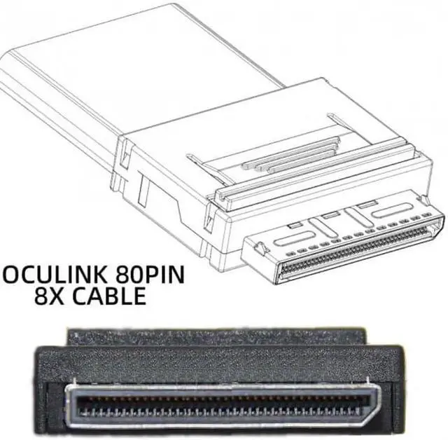 Alt view image 3 of 7 - JAENFONG OCuLink PCIe PCI-Express SFF-8611 8x 8-Lane to Dual SFF-8643 HD 4x SSD Data Active Cable 50cm