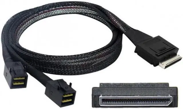 Main image of JAENFONG OCuLink PCIe PCI-Express SFF-8611 8x 8-Lane to Dual SFF-8643 HD 4x SSD Data Active Cable 50cm