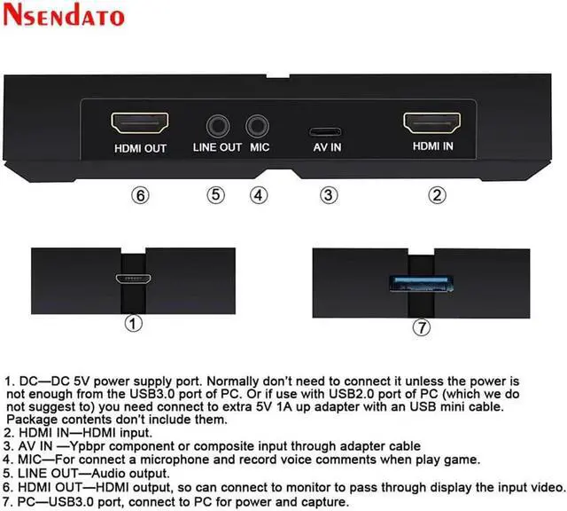 Alt view image 5 of 6 - JAENFONG ezcap 263 1080P U3 USB HDMI AV Video Capture Card AV HDMI to USB 3.0 Video Grabber Recording adapter for OBS HD Game Live Stream
