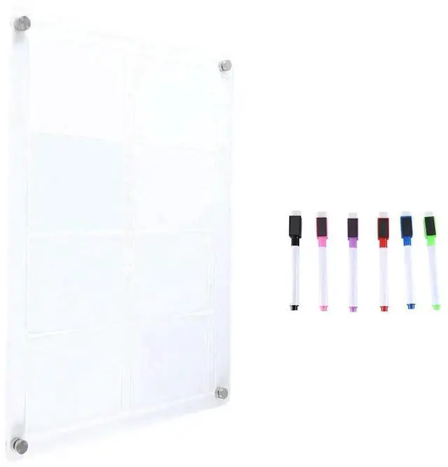 Main image of Fridge Calendar Acrylic Whiteboard Weekly Planner Transparent Magnetic Erase Magnetic Easy To Use A