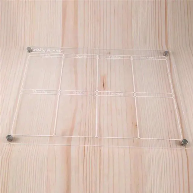 Alt view image 2 of 4 - Fridge Calendar Acrylic Whiteboard Weekly Planner Transparent Magnetic Erase Magnetic Easy To Use A
