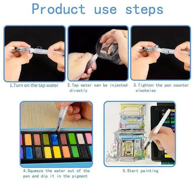 Alt view image 3 of 4 - 24 PCS Water Color Brush Pen Set, Watercolor Paint Pens, Water Color Water-Base Markers, Water Soluble Colored Pencil