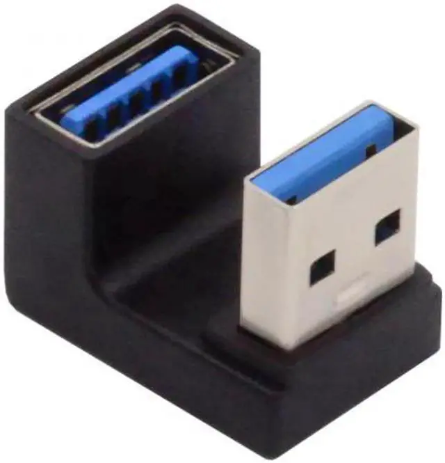 Main image of JAENFONG 10Gbps USB3.0 Male to Female Extension Power Data Video Adapter Opposite U Shape Back Angled