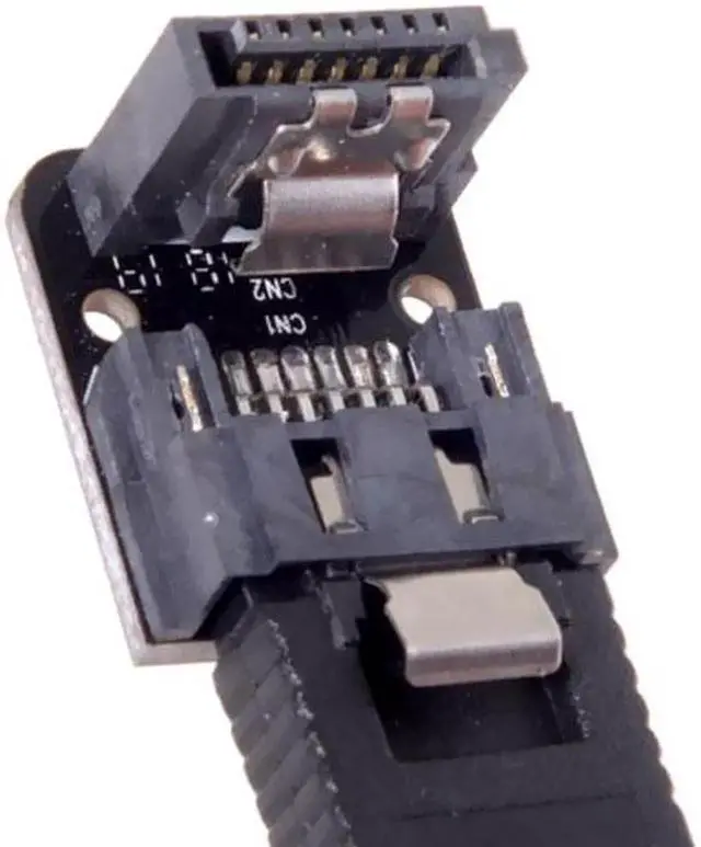 Alt view image 4 of 7 - JAENFONG SATA 7Pin Female to 7pin Male 90 Degree Down Angled Adapter Mainboard Motherboard for Desktops SSD HDD