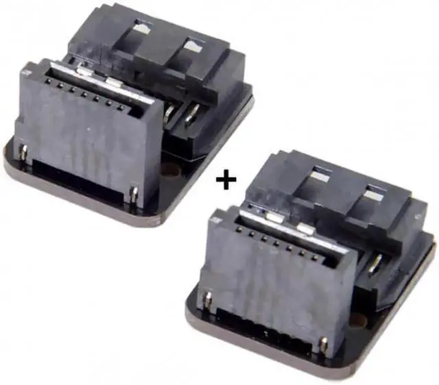 Alt view image 6 of 7 - JAENFONG SATA 7Pin Female to 7pin Male 90 Degree Down Angled Adapter Mainboard Motherboard for Desktops SSD HDD